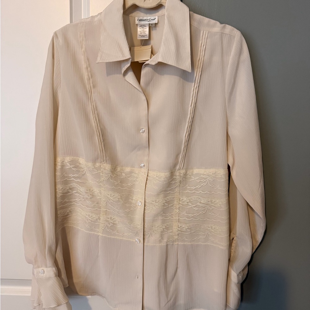 Coldwater Creek Cream Blouse xl- nwt